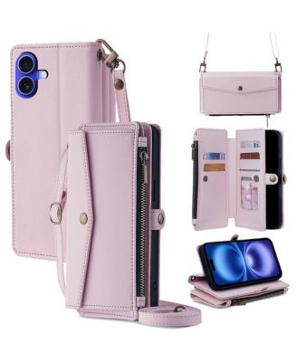 Removable Wrist and Crossbody Straps Card Holder Wallet Case for iPhone 12-17