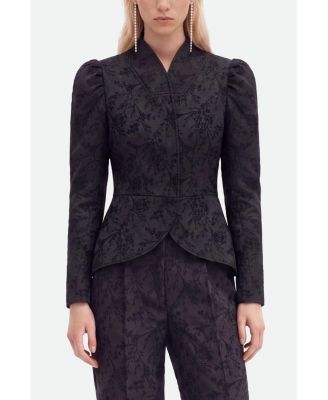 Women's Balloon Sleeve Jacquard Jacket