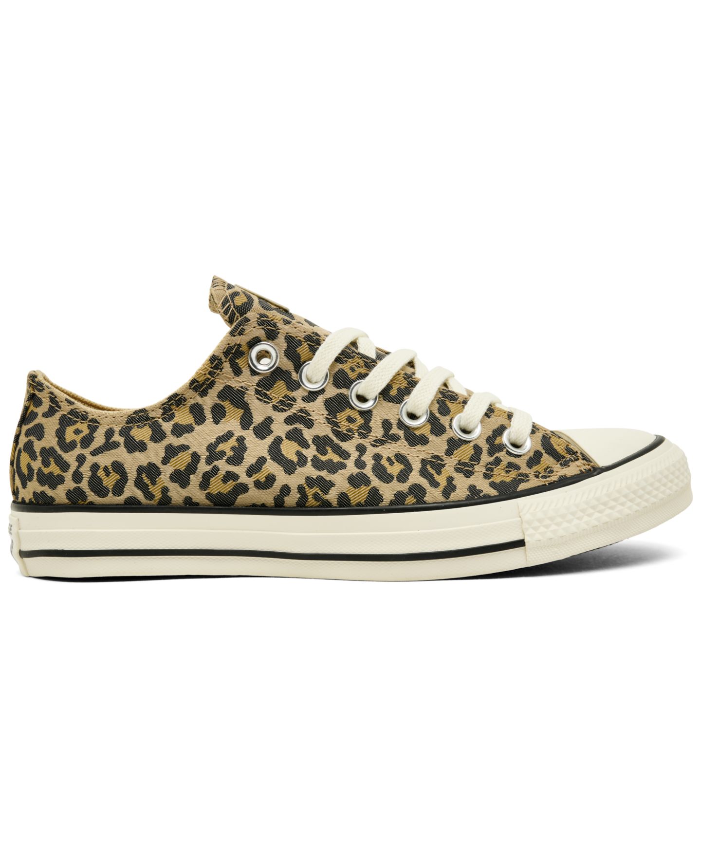 Женские кроссовки Converse Chuck Taylor All Star Leopard Jacquard Low Top Lifestyle, цвет: Чёрный / Медовый — фото 2