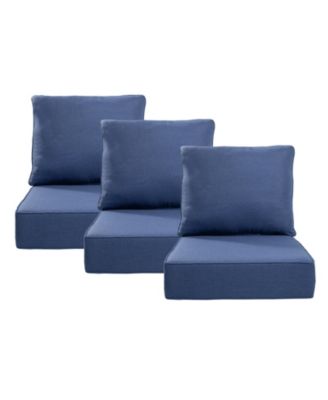 24"x24"x6" Patio Thick Cushions and Pillows Set - Deep Seat Indoor/Outdoor Water and Fade Resistant