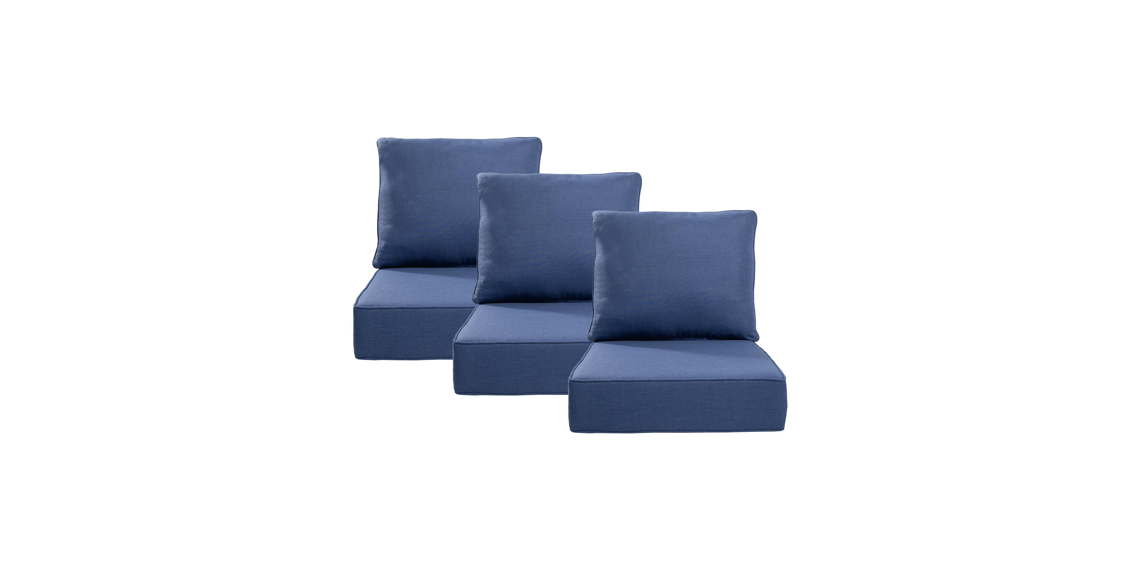 Bellefurn 24"x24"x6" Patio Thick Cushions and Pillows Set