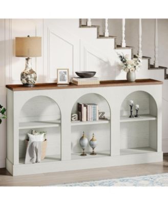 3-Tier Console Table, 63" Long Arched Entryway Table