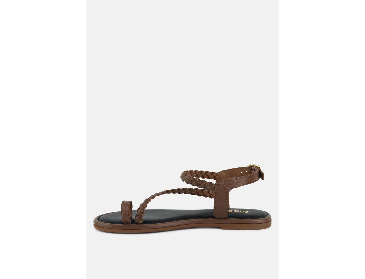 Женские сандалии Rag & Co Stallone Braided Flat, цвет: Бежевый / Хаки — фото 40