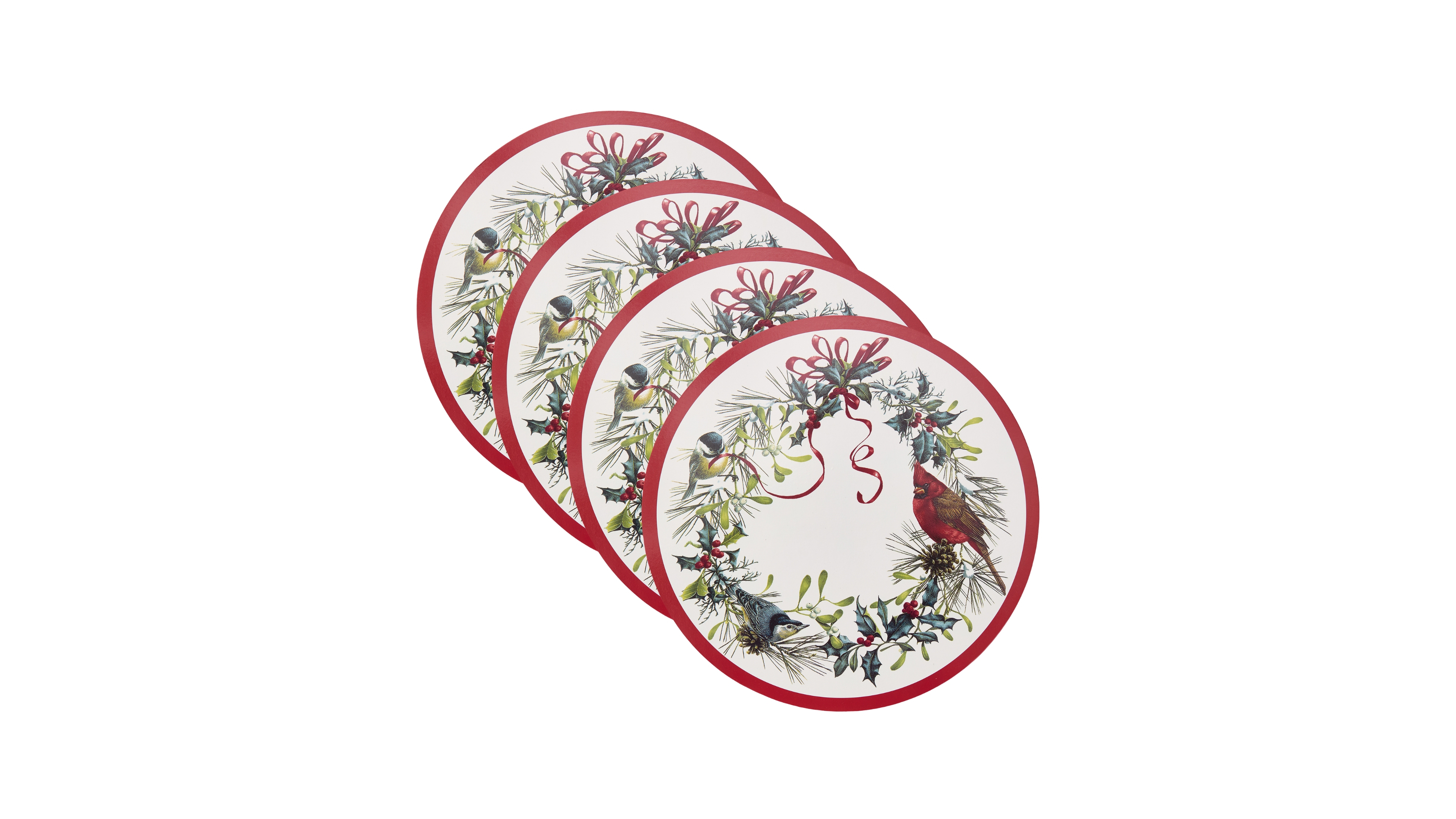 Lenox Holiday Winter Greetings Round Cork Placemats, Set of 4