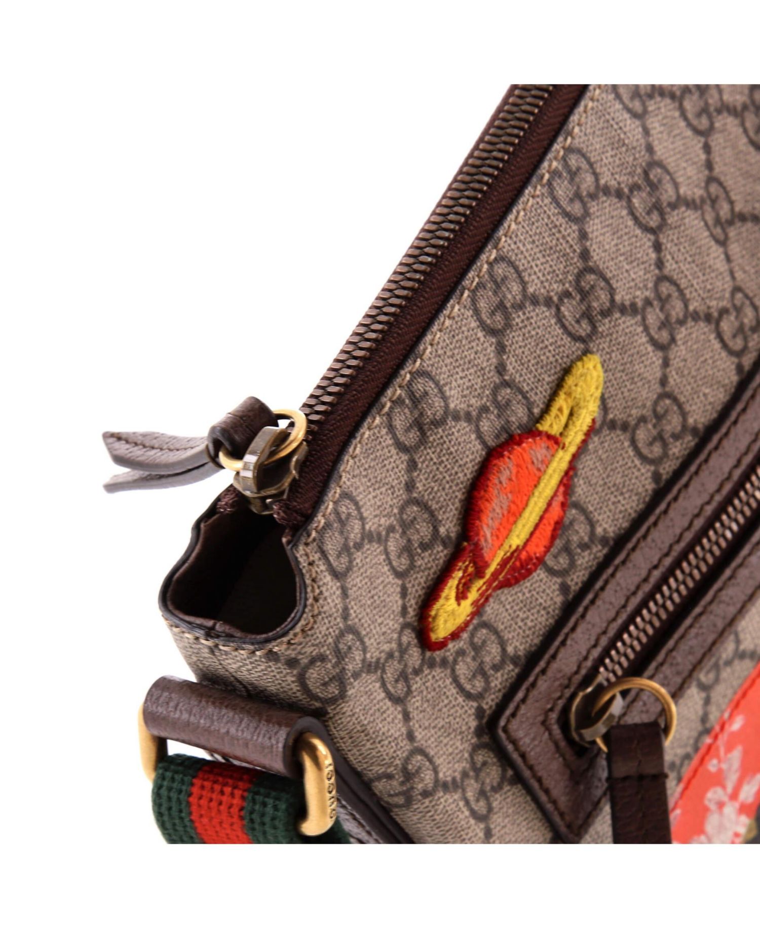 Medium Courrier Zip Messenger GG Coated Canvas with Applique