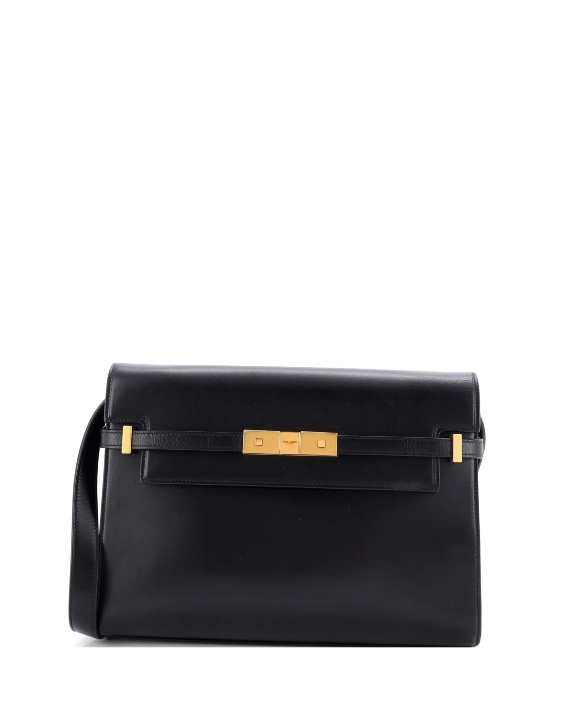 Pre-Owned Saint Laurent Medium Manhattan Shoulder Bag Leather - Black