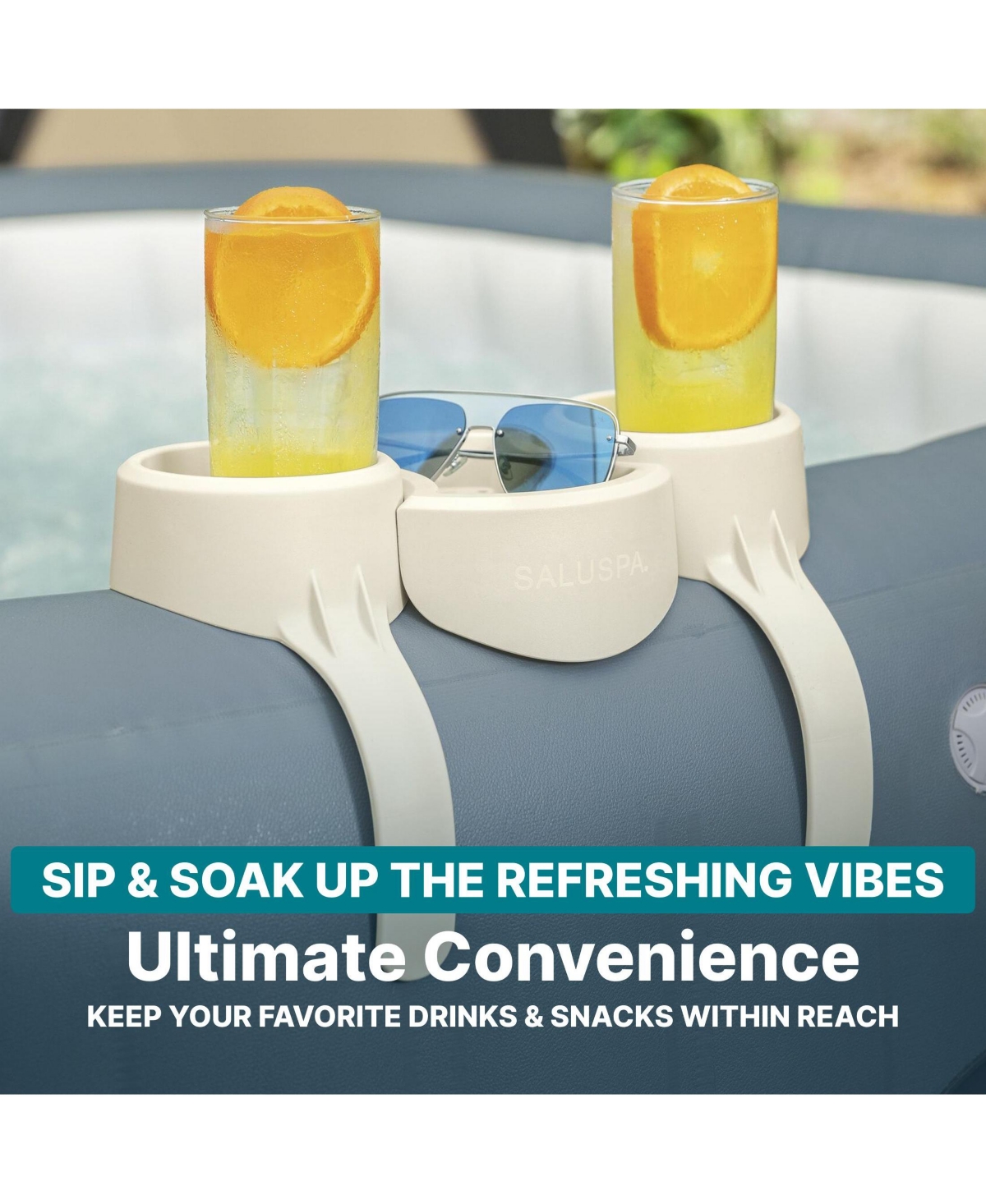 Bestway SaluSpa Drink Holder, Cup Holder with Tray for Inflatable Hot Tub and Spa