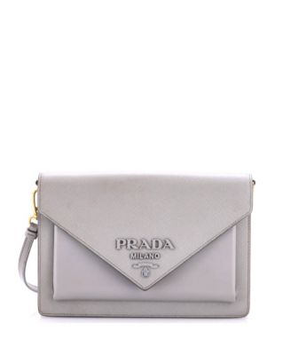 Mini Monochrome Envelope Crossbody Bag Saffiano with City Calf