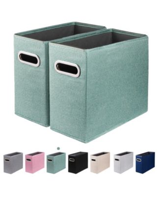 Letter Size File Organizer Folders Fabric Storage Box Collapsible Metal Handle Smooth PVC Rails