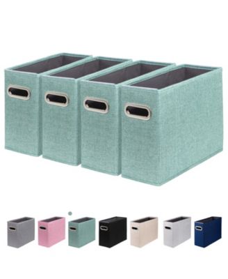 Letter Size File Organizer Folders Fabric Storage Box Collapsible Metal Handle Smooth PVC Rails