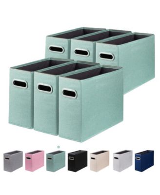 Letter Size File Organizer Folders Fabric Storage Box Collapsible Metal Handle Smooth PVC Rails