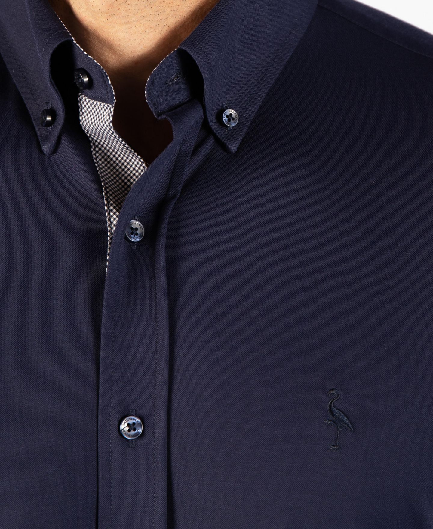 Мужская рубашка Tailorbyrd Solid Knit Performance, цвет: Тёмно-синий — фото 4