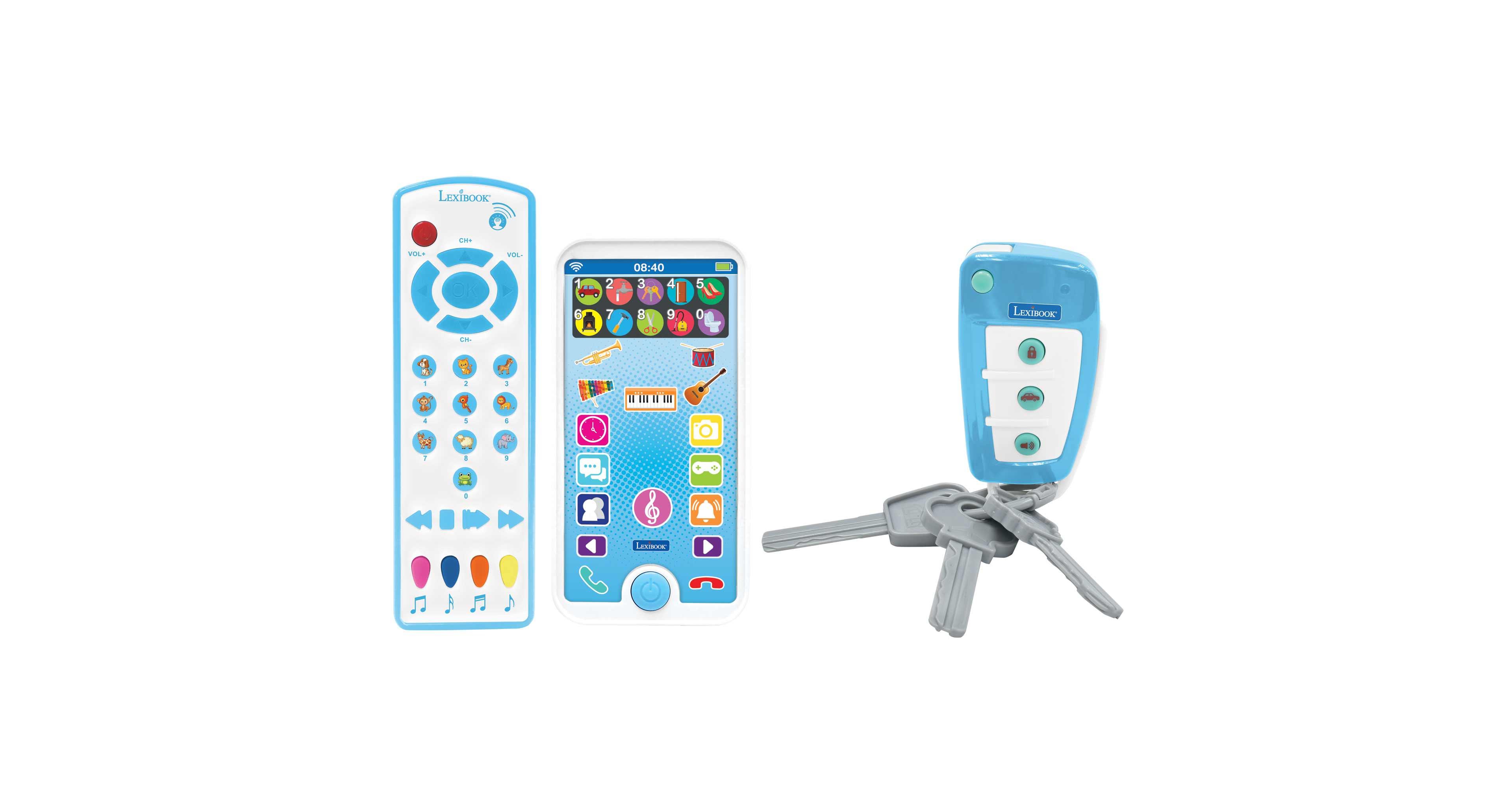 Lexibook Educational Musical Set with Animals Telephone, Remote Control and Key Ring, 3-Piece Set, Ages 3+