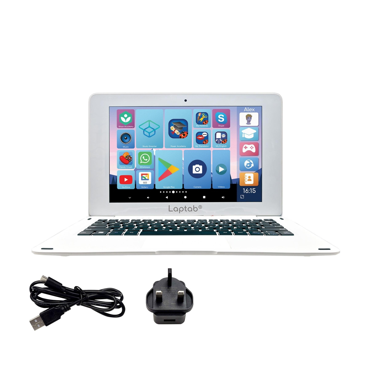 Lexibook Laptab 11 10.1" Hd Touchscreen Laptop with Parental Controls - White