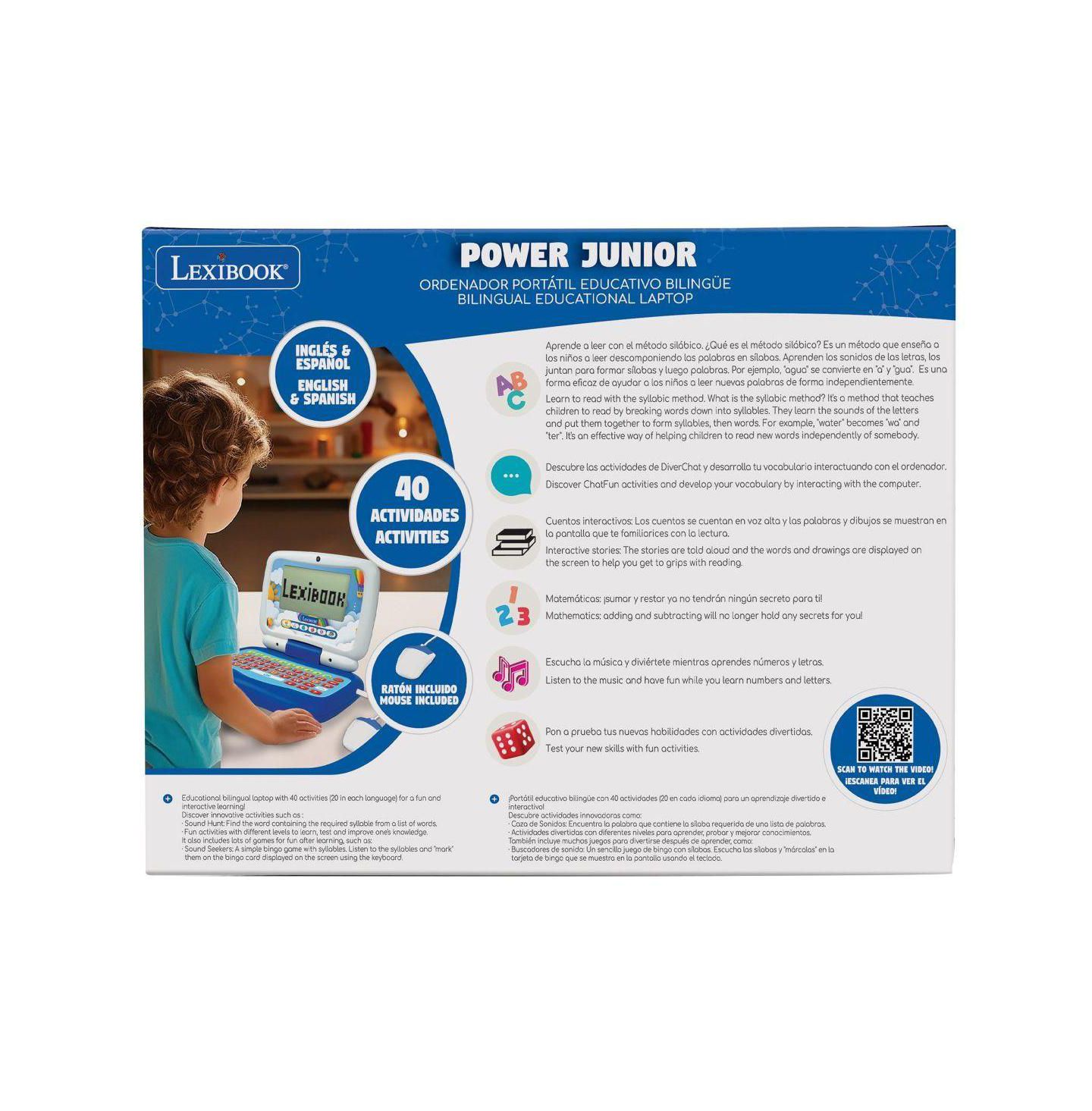 Детская игрушка Lexibook Power Junior Bilingual Educational Laptop with 40 Activities and Syllabic Reading Method, Ages 3+, цвет: Синий — фото 7