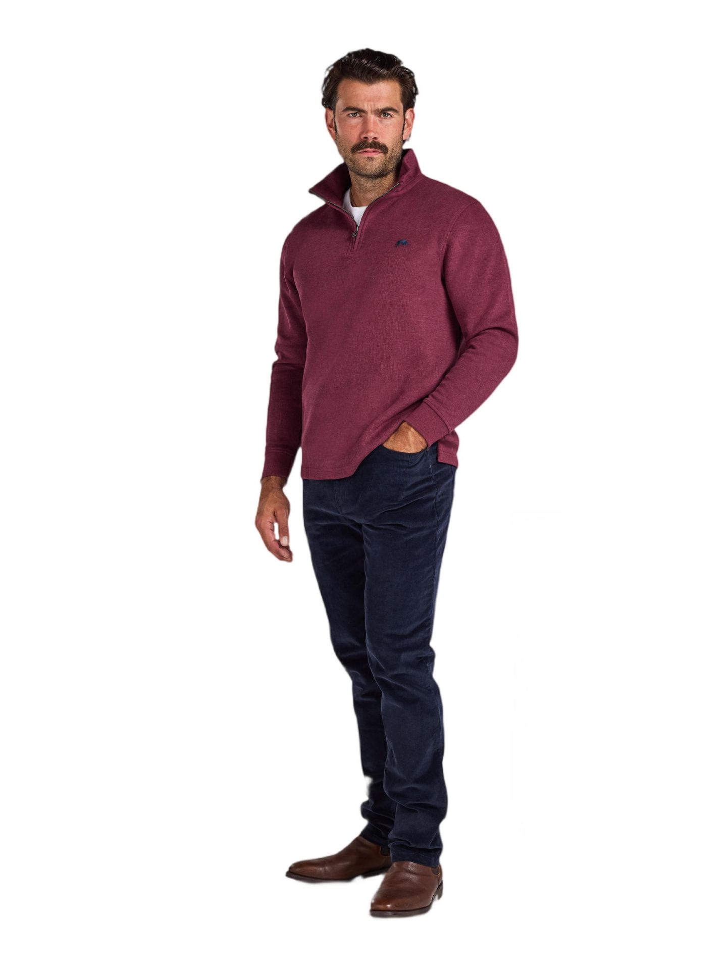 Мужская толстовка Raging Bull French Rib Quarter Zip, цвет: Бордовый — фото 4