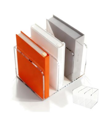 Clear Acrylic Desk Organizer 3 Vertical Compartments Paper File Magazine Sorter