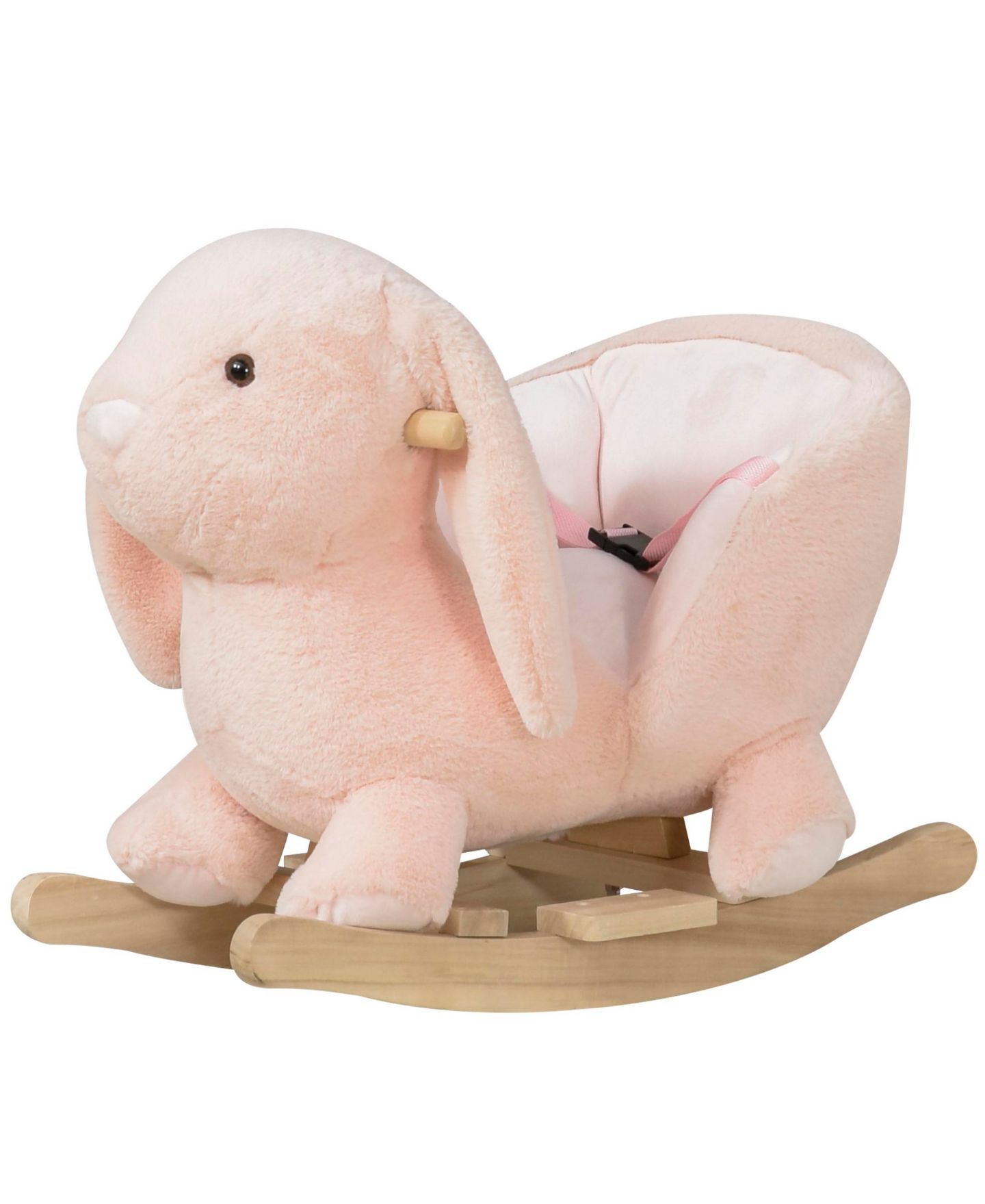 Детская мягкая игрушка Glintex Rocking Rabbit Plush Ride-On Rocker with Realistic Sound, 88-lb Capacity, Ages 18-36 Months, цвет: Розовый — фото 10