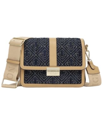 Logo Lock Denim Crossbody Bag