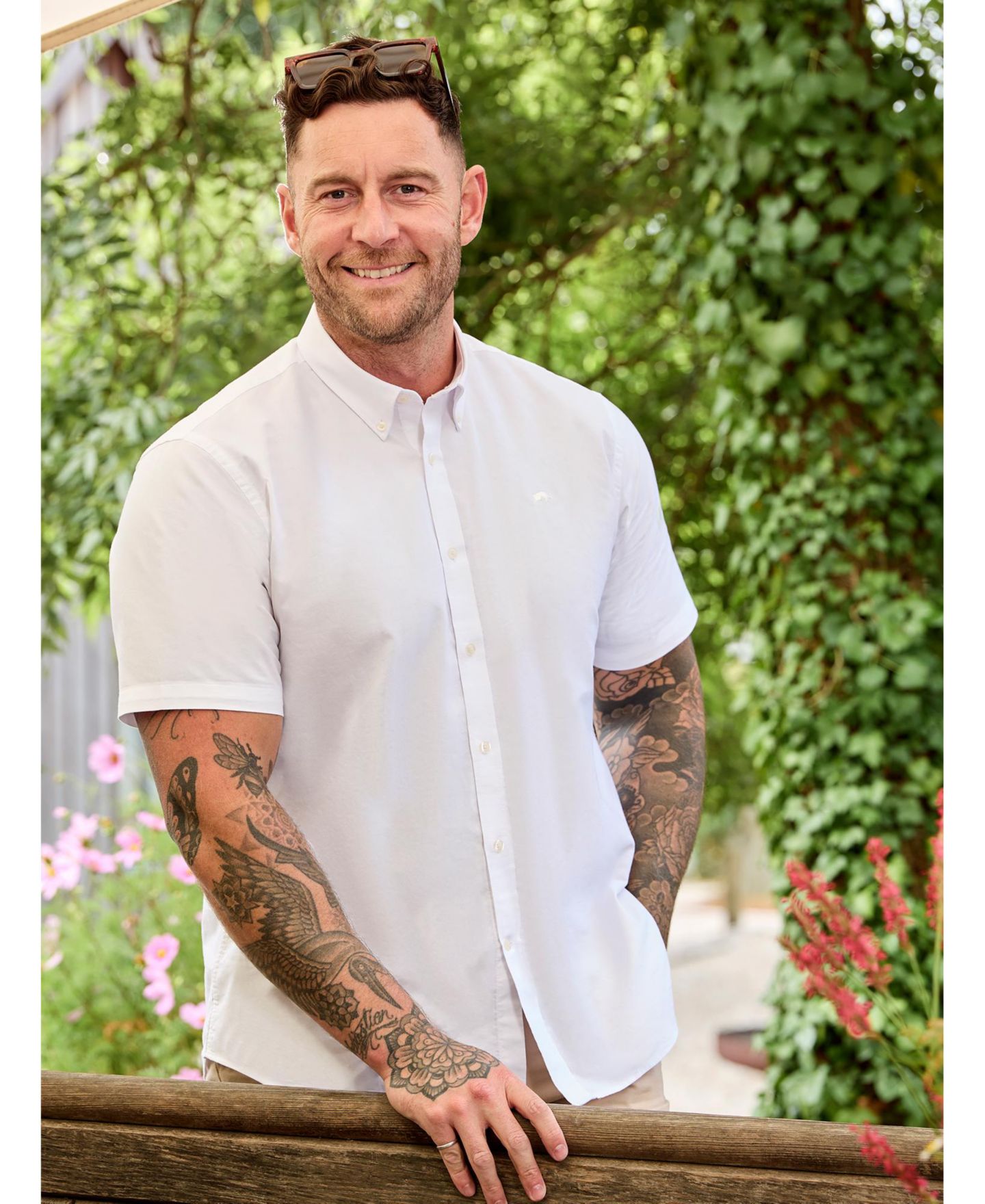 Мужская рубашка Raging Bull Classic Slim-Fit Lightweight Oxford Short-Sleeve, цвет: Белый — фото 5