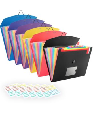 6 Pack Accordion File Organizer 13 Pocket Expanding Folder Letter Size A4 Paper Organizer