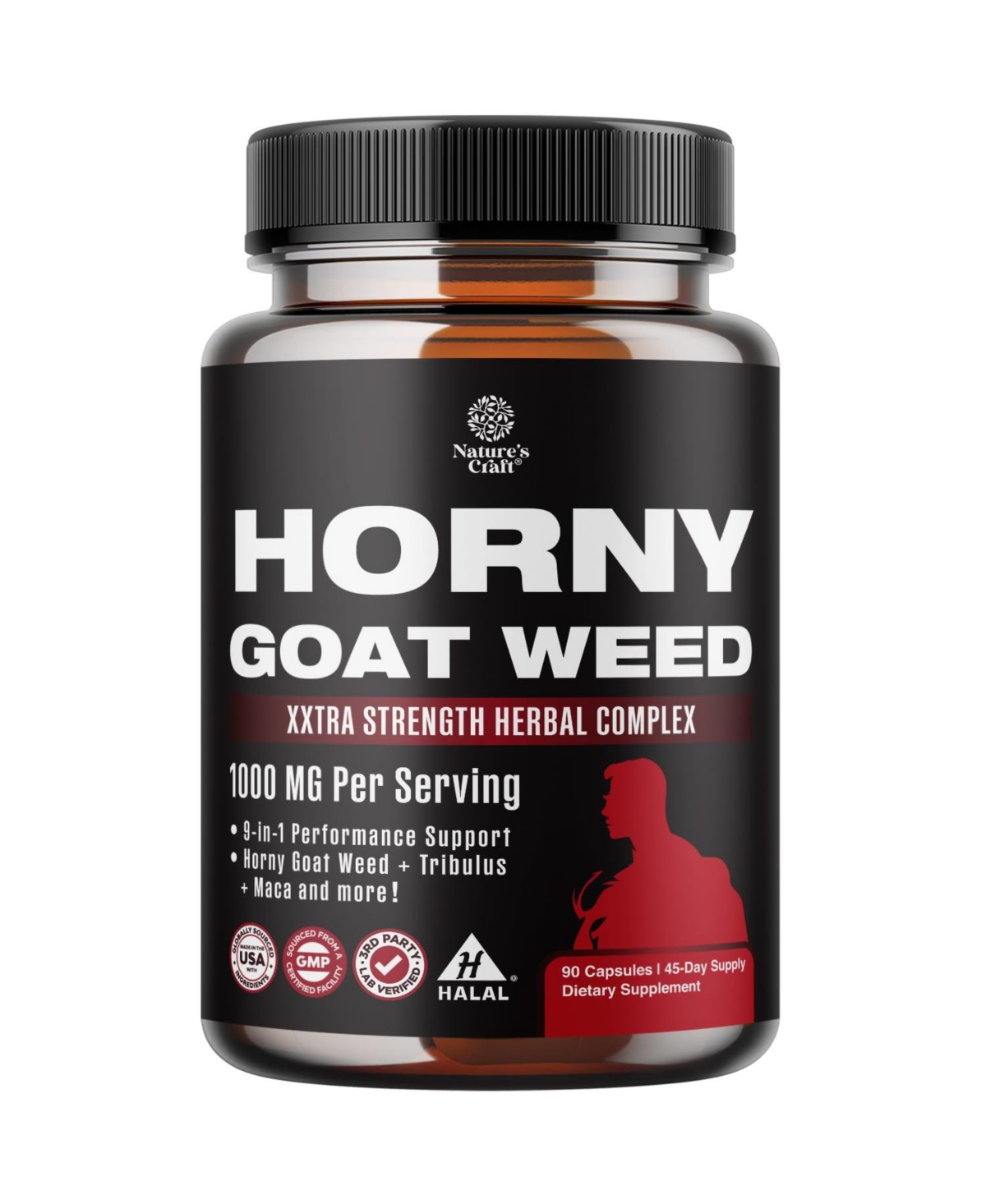 Nature's Craft Goat for Men 9 In 1 Herbal Blend with Goat , Tongkat Ali, Ginseng and Maca 90 Count