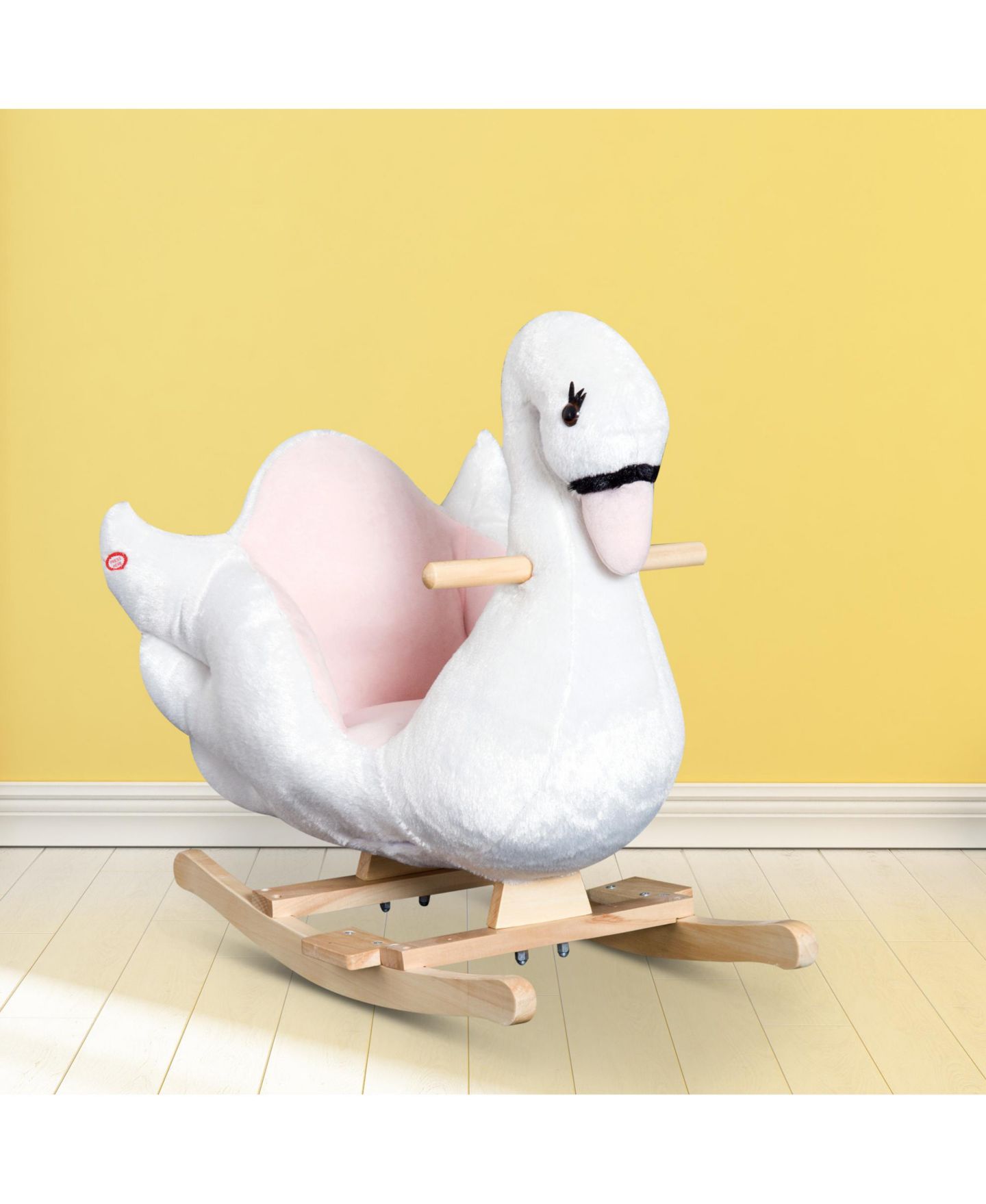 Детская мягкая игрушка Glintex Rocking Swan Plush Rocker with Music, Ages 18 Months+, цвет: Белый / Розовый — фото 10