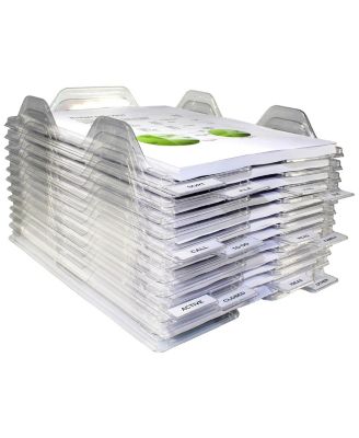 Stackable Letter Size Desk File Trays Stackable Desk Organizer For Office Home Documents Mail