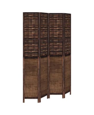 Room Divider 4 Panels Solid Wood Paulownia