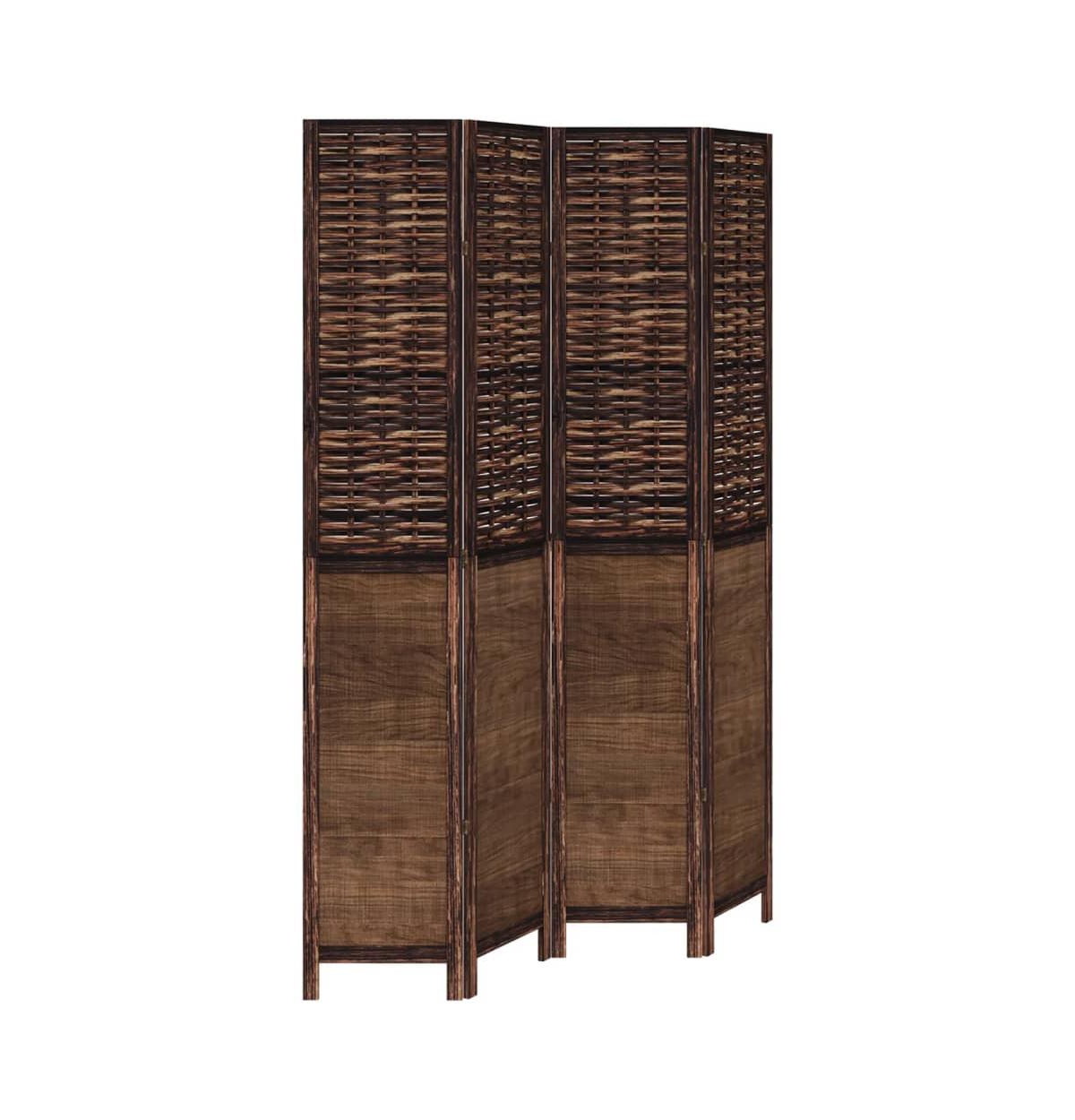 vidaXL Room Divider 4 Panels Solid Wood Paulownia
