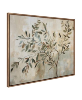 Sylvie Olive Tree Abstract Framed Canvas by The Creative Bunch Studio
