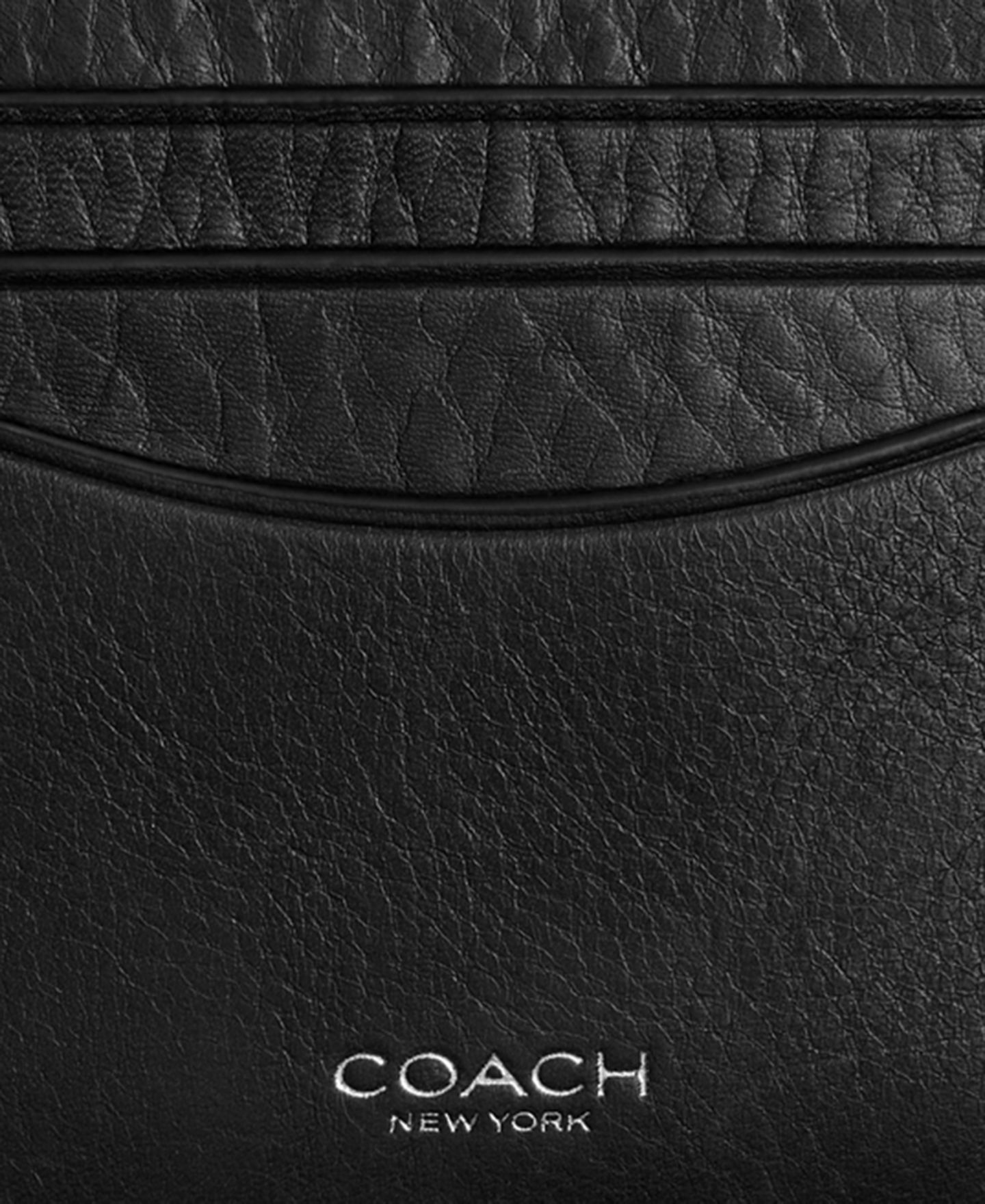 Мужской кошелёк COACH Two-Tone Leather Card Case, цвет: Чёрный — фото 3
