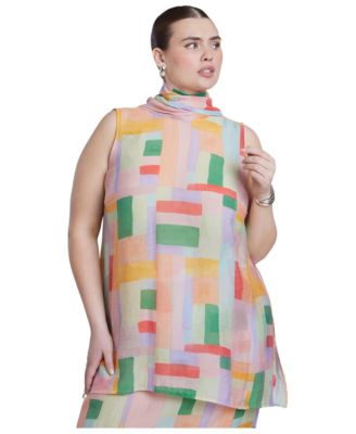 Women's Sheer Neck Tunic Top