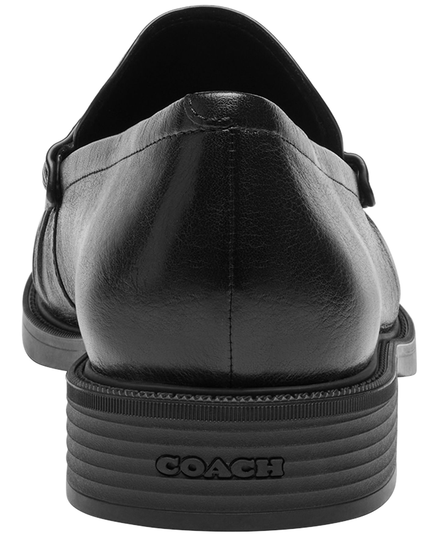Мужские мягкие кожаные лоферы Coach с круглым носком и декором, цвет: Чёрный — фото 3