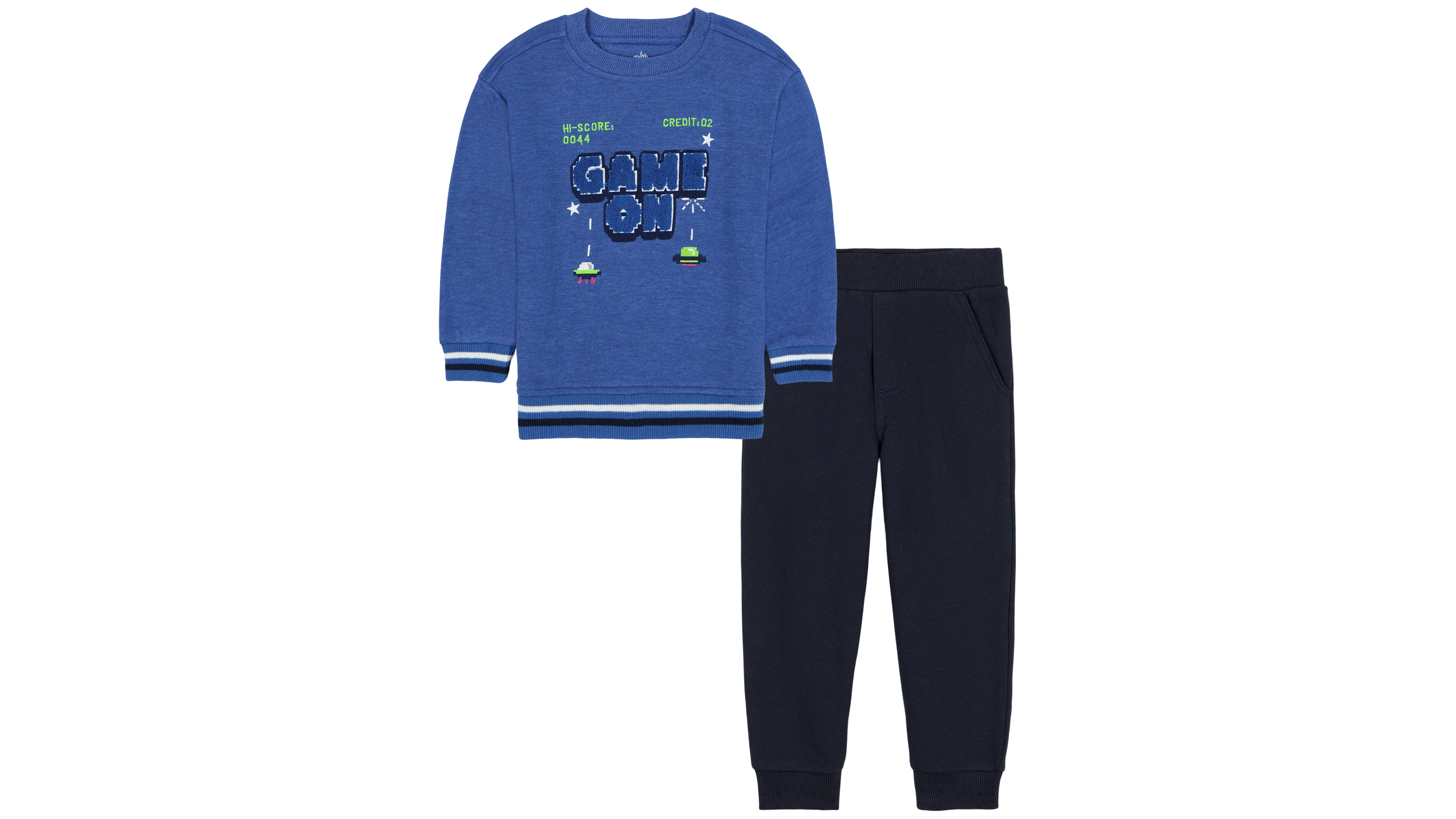 Kids Headquarters Toddler Boys' 2T-5T Graphic Fleece Top and Pants, 2-Piece Set