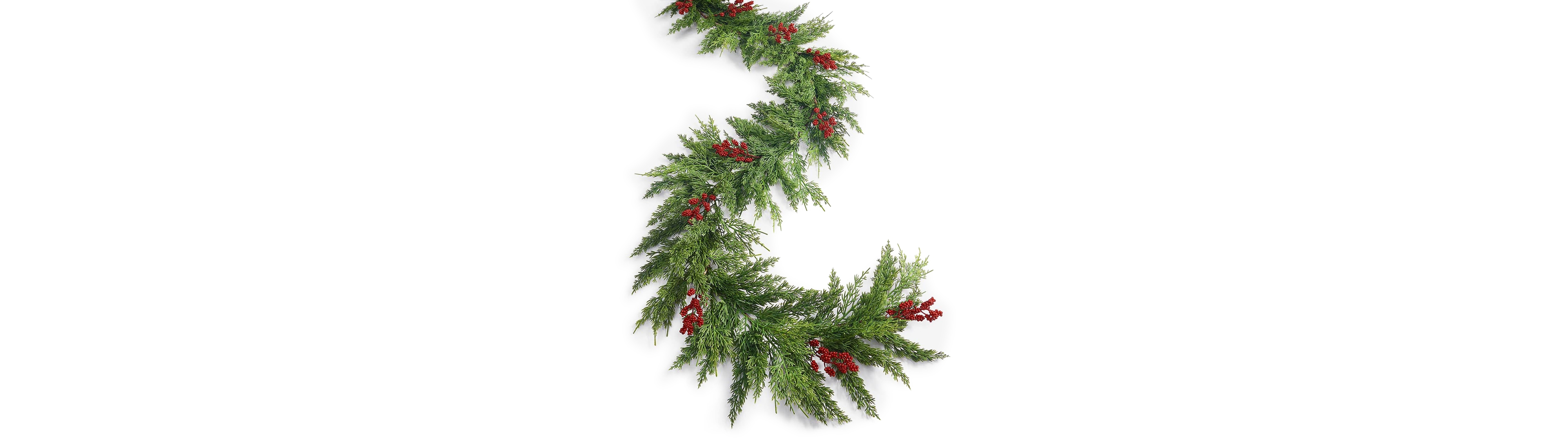 Holiday Lane Heritage Faux-Cedar Garland with Red Berries, Macy's Exclusive