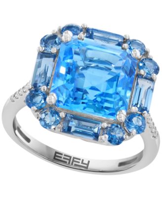 Blue Topaz and Diamond Ring (5-1/2 ct. t.w.) in 14k White Gold