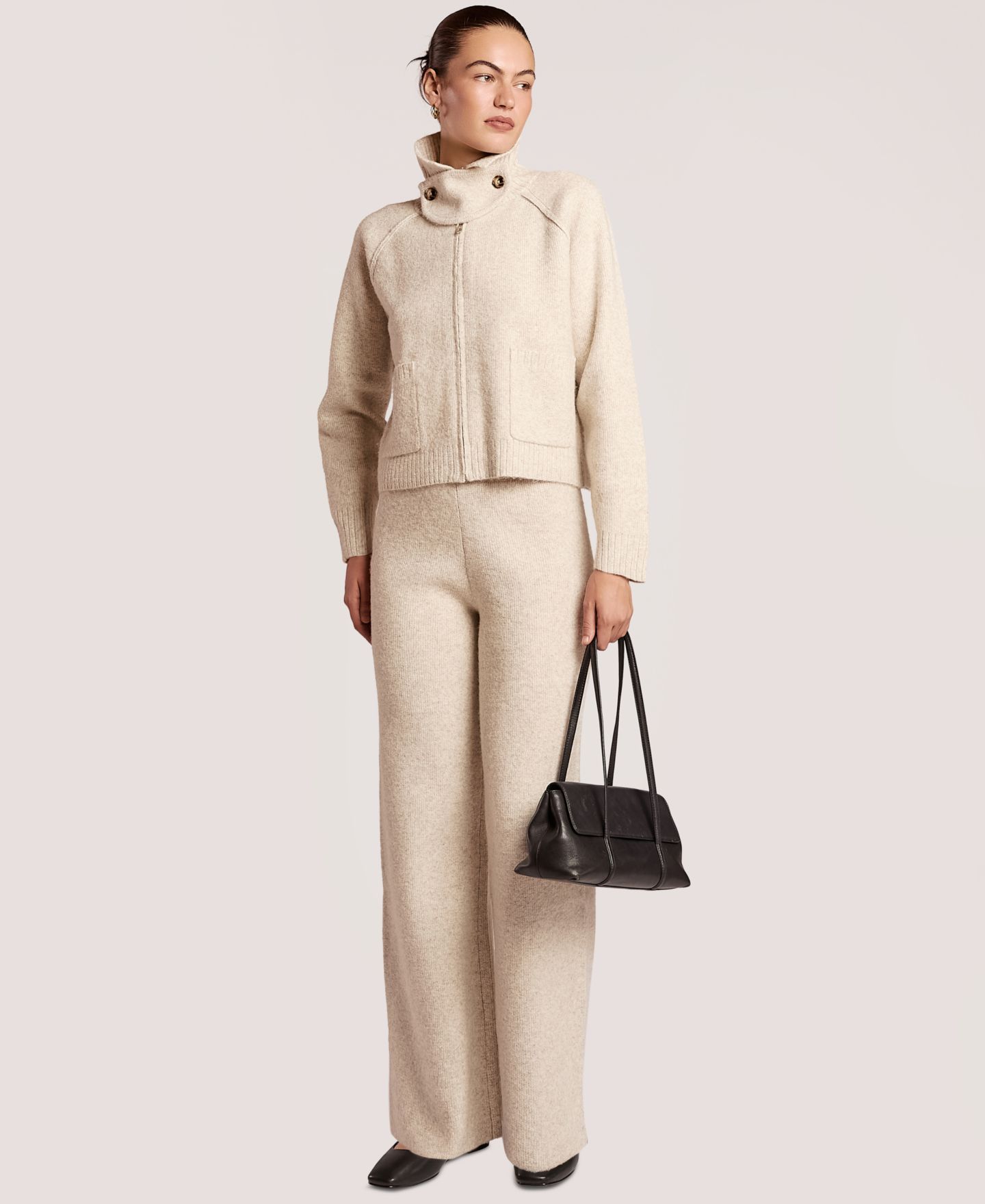 Женский кардиган 4th & Reckless Madeleine Long-Sleeve Full-Zip Funnel-Neck, цвет: Кремовый — фото 7