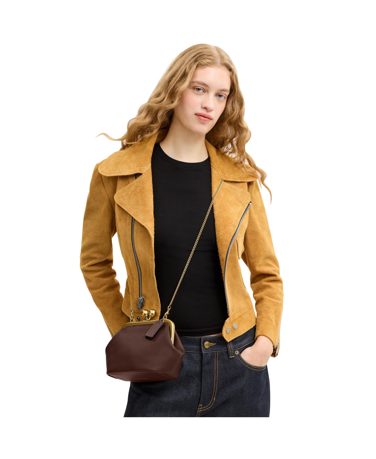 Coach Glovetanned Leather Kisslock Frame Bag