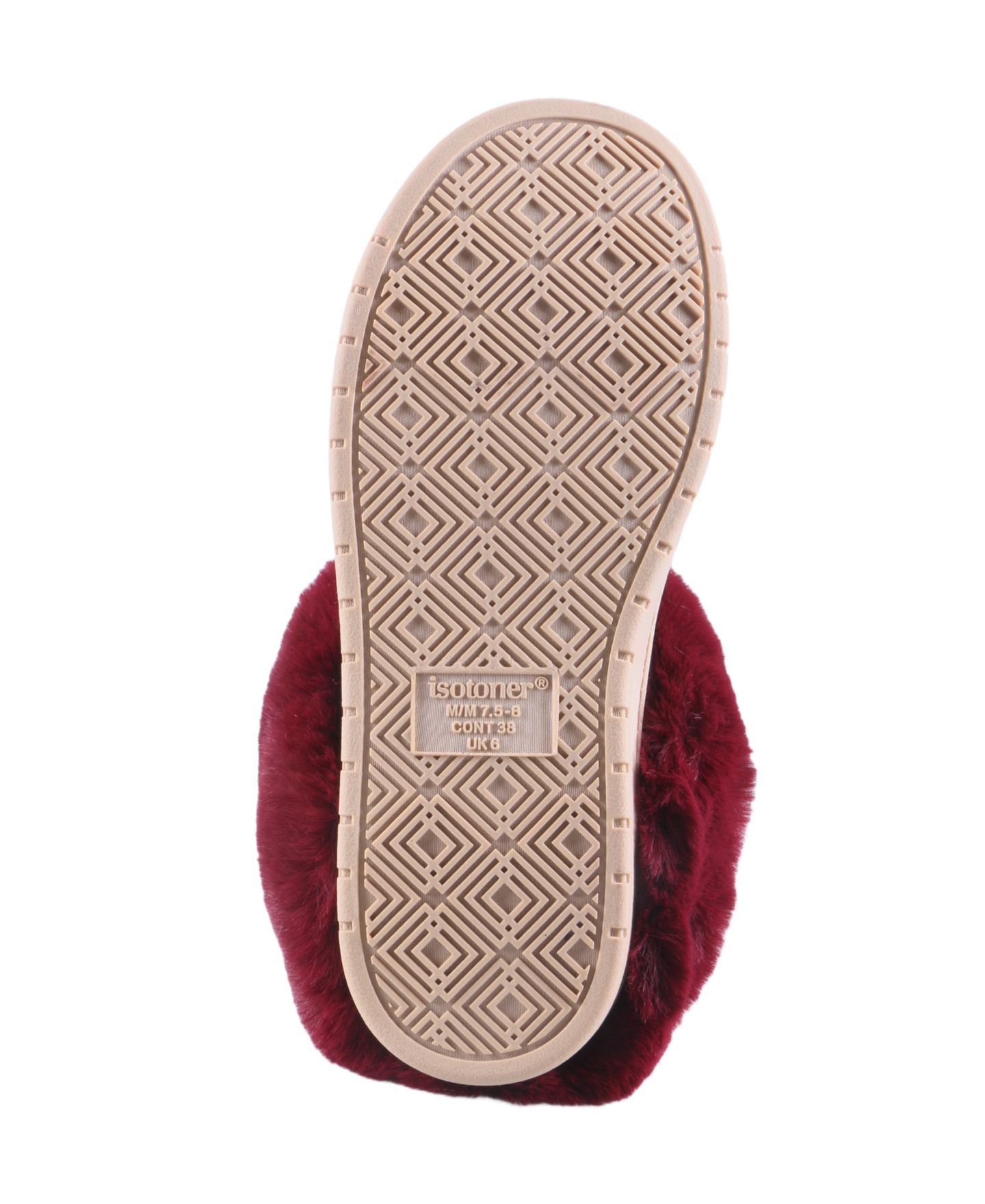 Женские сабо Isotoner Signature Faux Fur Trim Round-Toe, цвет: Burgandy — фото 3