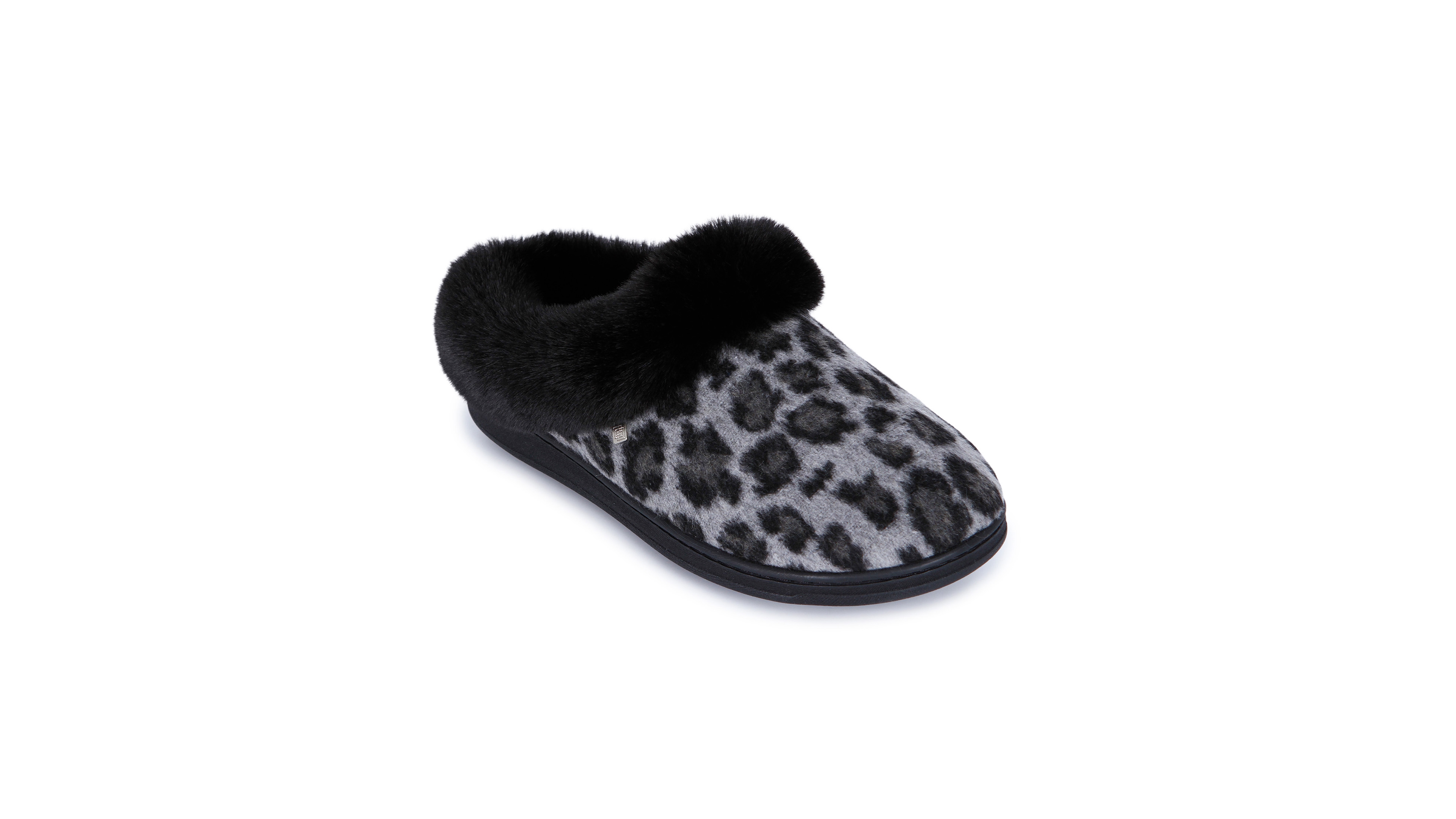 Isotoner Signature Women's Leo Faux Fur Arch Support Clog Slippers