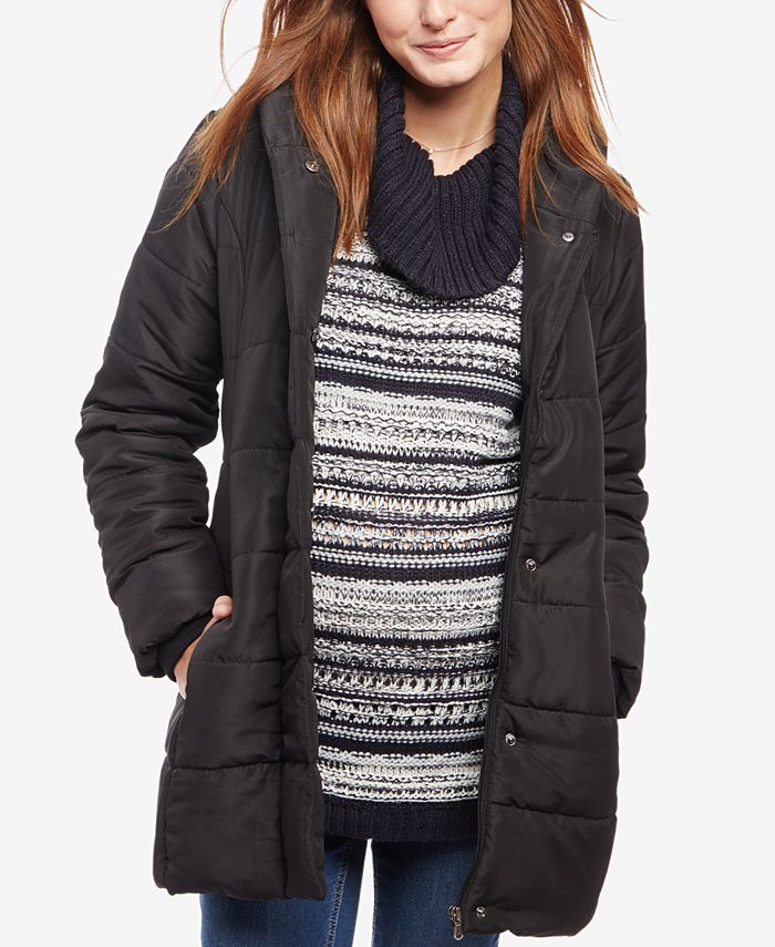 Motherhood Maternity Belted Hooded Coat Macy's