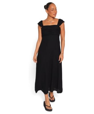 Women's Sirene Square Neckline A-Line Midi Dress