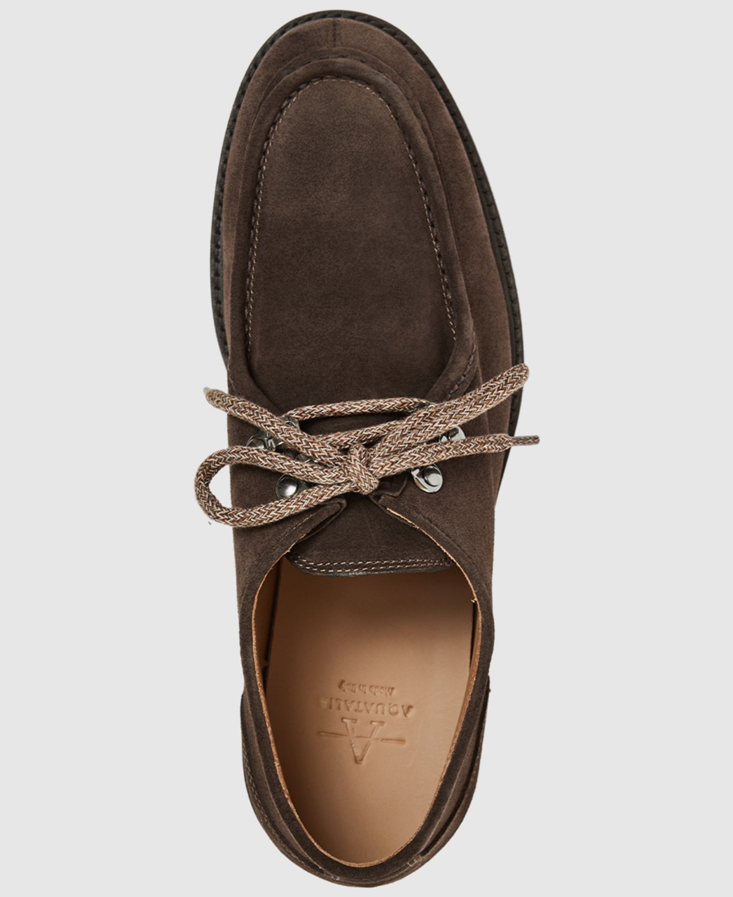 Мужские туфли Aquatalia Artic Italian Leather Round Toe Oxfords, цвет: Тёмный коричневый замшевый — фото 4