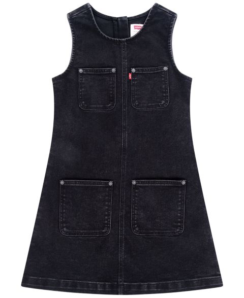 Детское джинсовое платье Levi's в утилитарном стиле без рукавов, S-XL, цвет: Чёрный