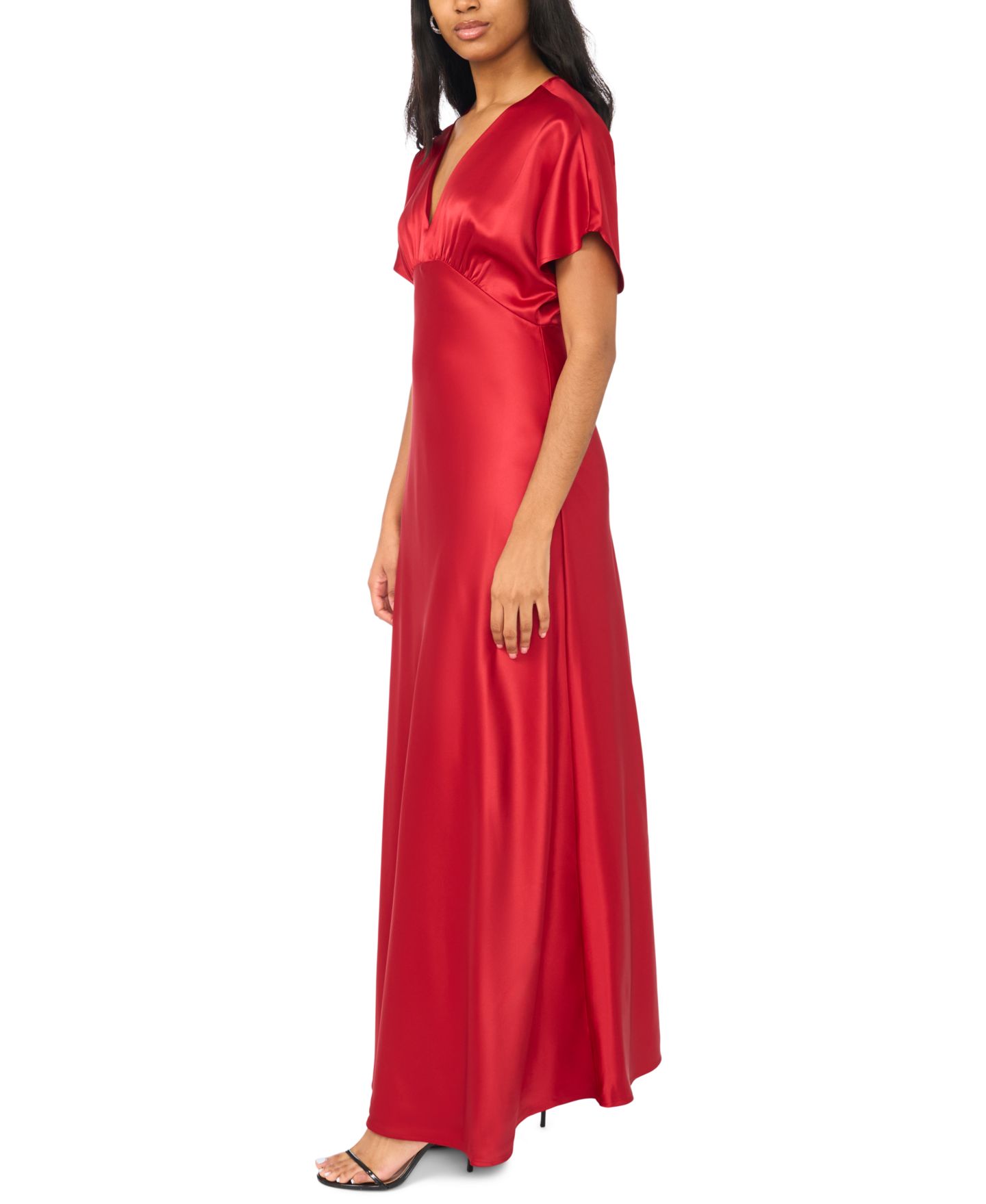Женское платье CeCe V-Neck Dolman Sleeve Maxi, цвет: Глубокий малиновый — фото 2
