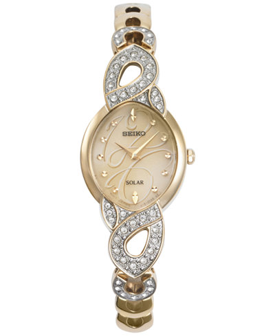 Seiko Women's Solar Gold-Tone Stainless Steel Bracelet Watch 20mm SUP342