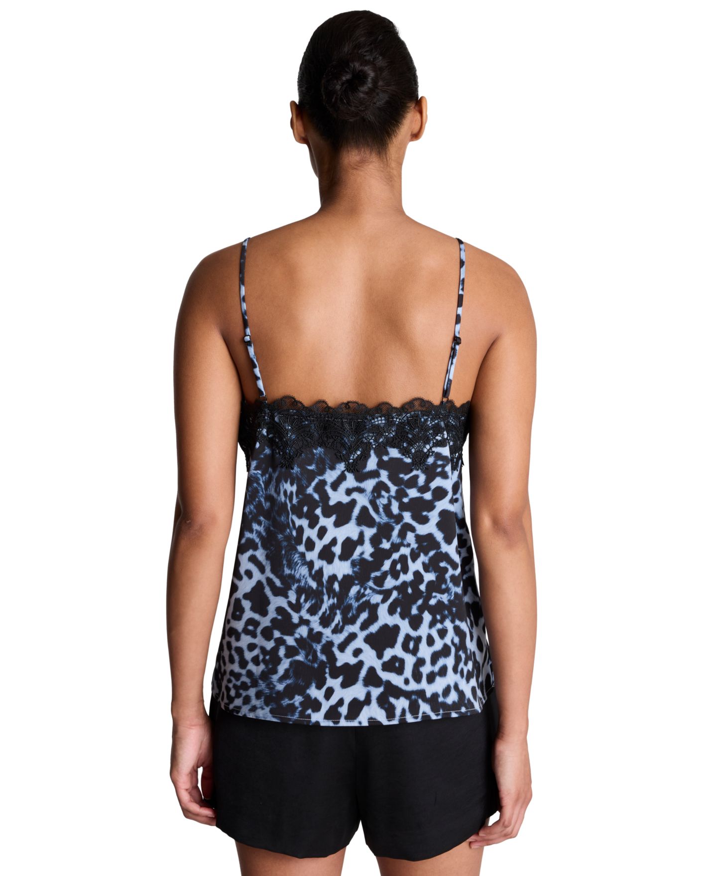 Женский топ Kenneth Cole V-Neck Leopard-Print Lace-Trim Camisole, цвет: Синий разноцветный — фото 3
