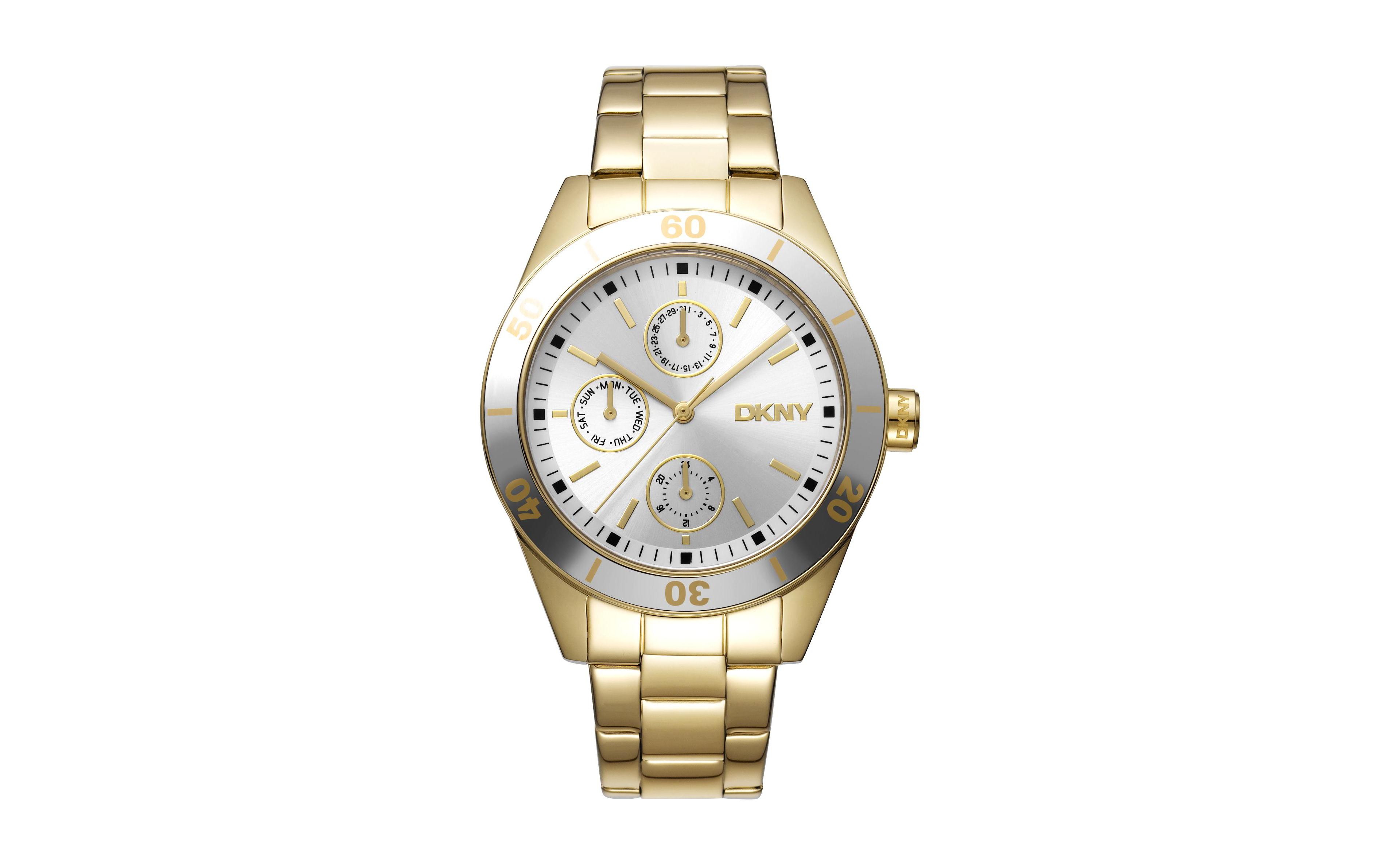 Dkny Women's Quartz Nolita Sport Water-Resistant Gold-Tone Stainless Steel Bracelet Watch, 38 mm
