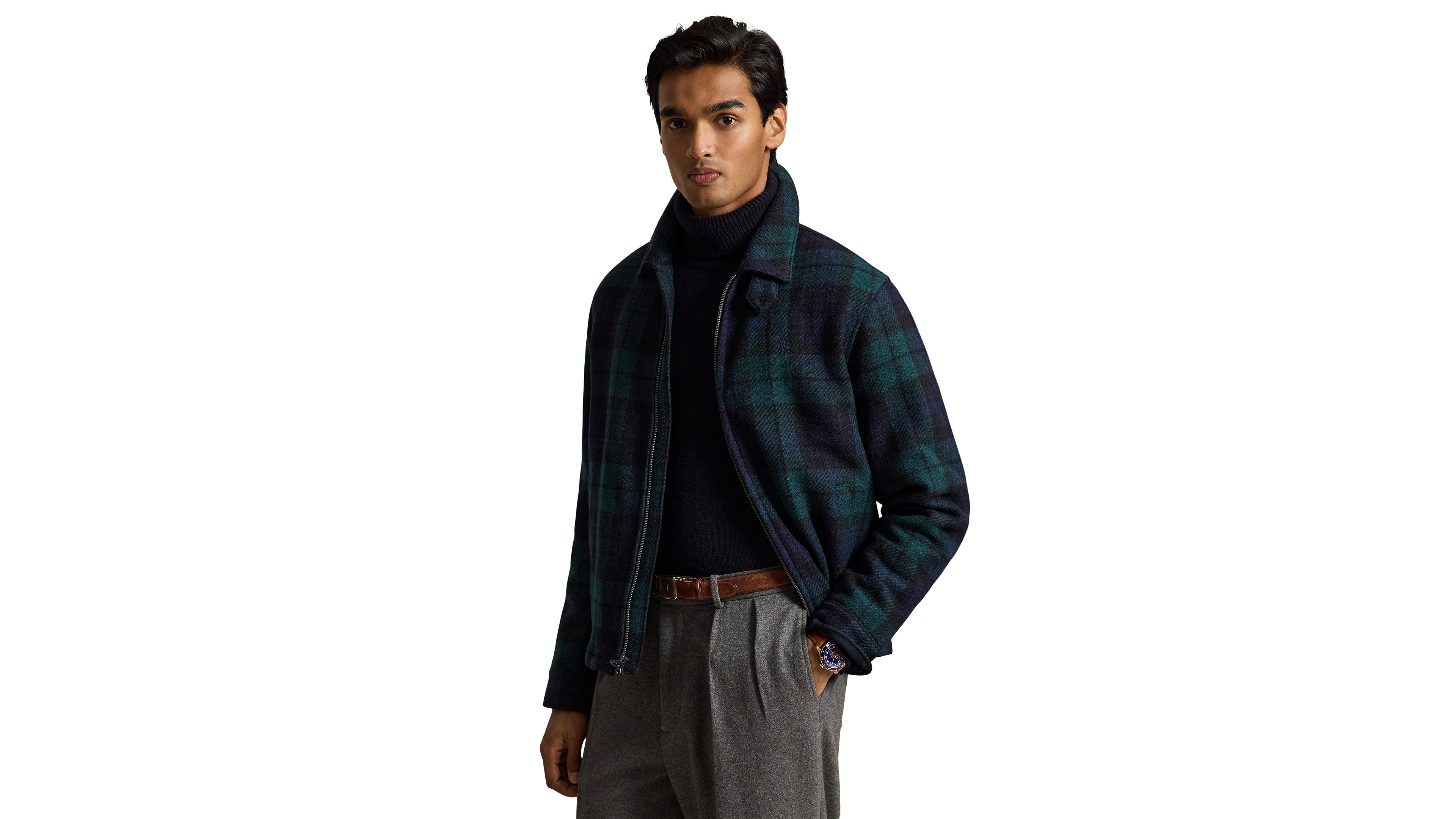 Polo Ralph Lauren Men's The Langdon Plaid Wool Windbreaker-Style Jacket